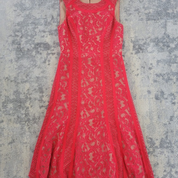 BCBG Avril Red Berry Lace Dress - Picture 7 of 8